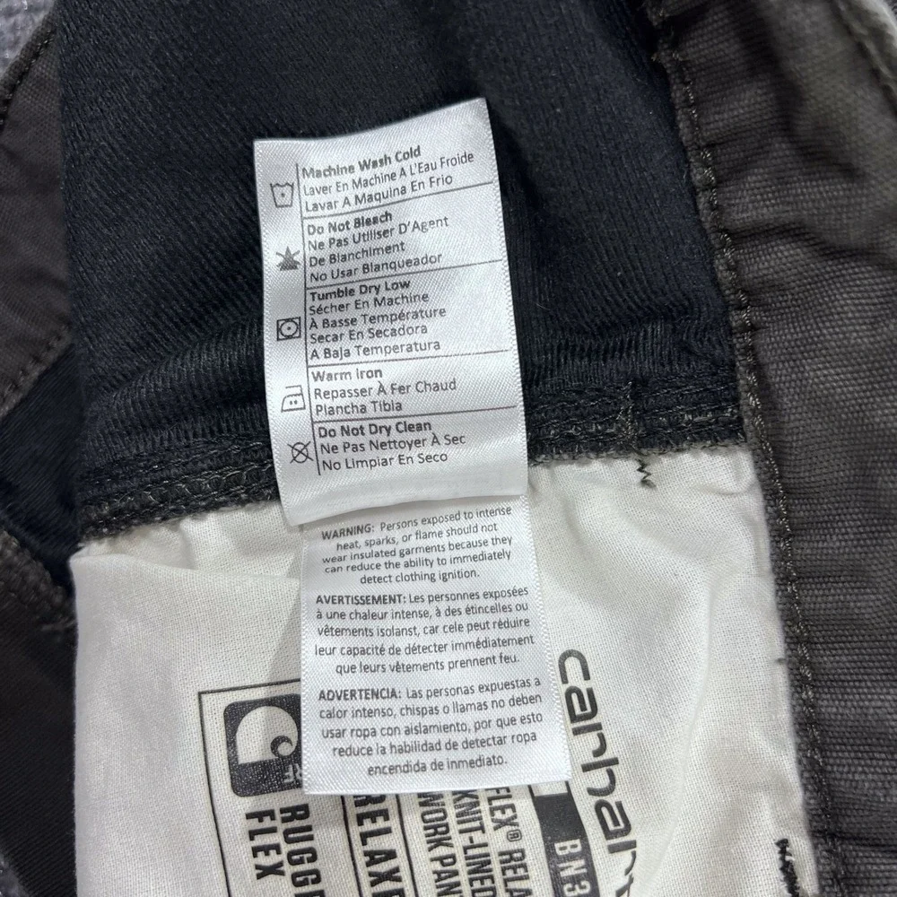 Carhartt Men's‎ 42x30 Relaxed Fit Rugged Flex Knit-Lined Utility Work Pants Grey